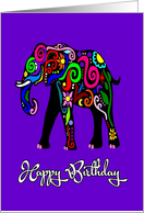 Happy Birthday Psychedelic Elephant card