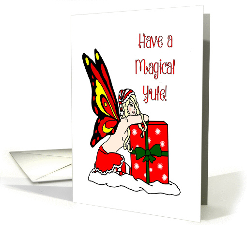 Have a Magical Yule Faerie with Present card (1399504)