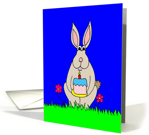 Happy Birthday Bunny with Cake card (792528)