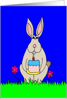 Happy Birthday Bunny with Cake card