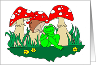 Frog and Mushrooms, Thinking of You card