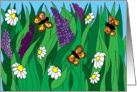 Happy Birthday Butterfly and Flower Garden card