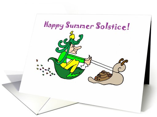 Happy Summer Solstice Fairy and Snail card (809652)
