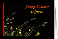 Happy Summer Solstice Night Time Flowers card