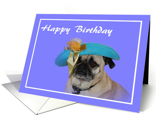 Happy Birthday Pug card (811474)
