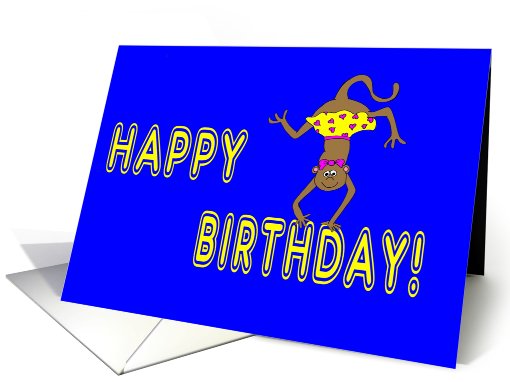 Happy Birthday Monkey card (811936)