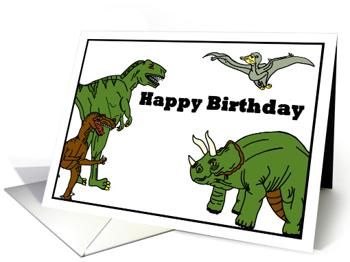 Happy Birthday Dinosaurs card (812841)