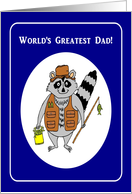 Happy Father’s Day Fisherman Raccoon card