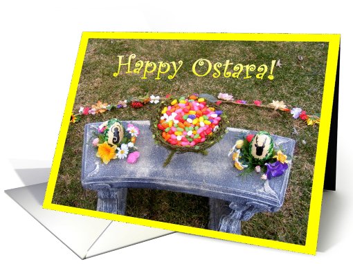 Happy Ostara Altar and Eggs card (821847)