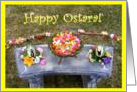 Happy Ostara Altar and Eggs card