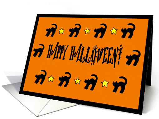 Black Cats and Stars Happy Halloween card (829294)