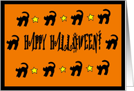 Black Cats and Stars Happy Halloween card