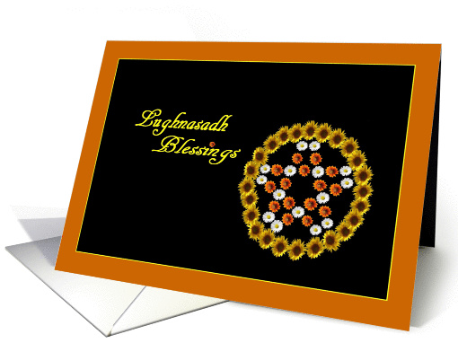 Lughnasadh Blessings Flowers Pentacle card (833482)
