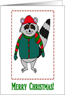 Merry Christmas Raccoon card