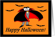 Happy Halloween Vampire and Bats card