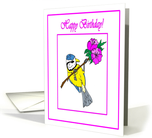 Happy Birthday Songbird and Flowers card (868766)