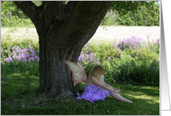 Summer Solstice Blessing Faerie under a Tree card