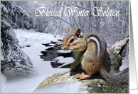 Blessed Winter Solstice Chipmunk card