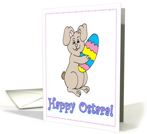 Happy Ostara Bunny with Painted Egg card (886634)