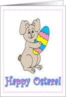 Happy Ostara Bunny with Painted Egg card