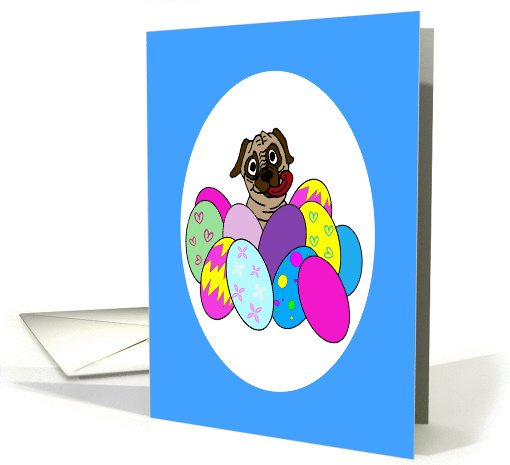 Easter Egg Pug Dog card (888669)