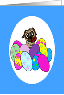 Easter Egg Pug Dog card