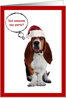 Did Some Say Party Christmas Party Invitation Basset Hound Dog card