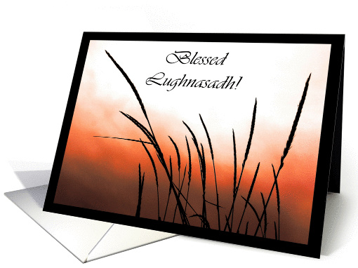 Blessed Lughnasadh Sunset Wheat card (891590)