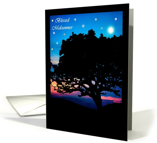 Blessed Midsummer Summer Tree at Sunset card (891592)