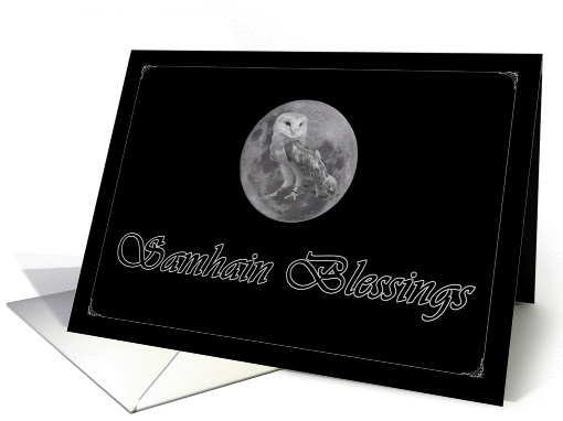 Samhain Blessings Full Moon Owl card (893614)