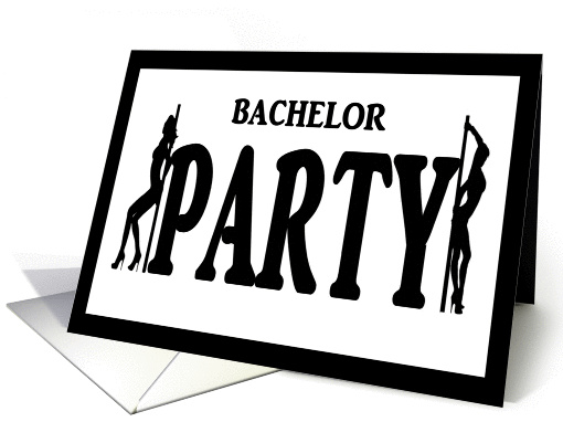 Bachelor Party Invitation with Pole Dancers card (893649)