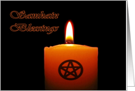 Samhain Blessings Candle with Pentacle card