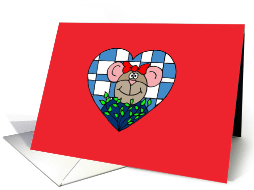 Happy valentine's Day Monkey in a heart card (896697)