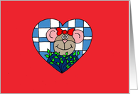 Happy valentine’s Day Monkey in a heart card