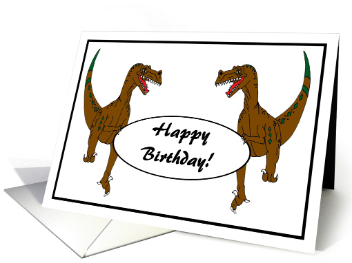 Happy Birthday Dinosaurs Raptors card (897998)