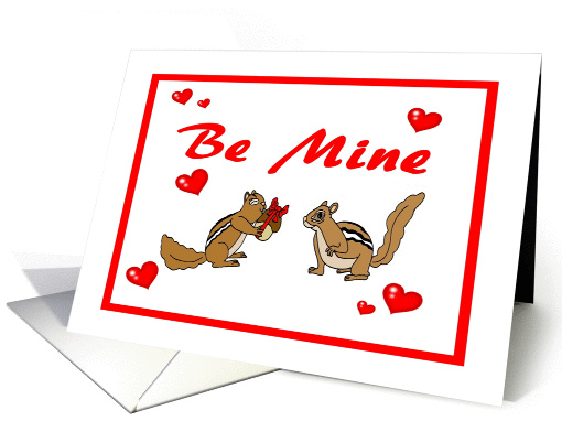 Be Mine Chipmunks and Hearts card (898388)