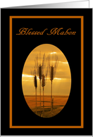 Blessed Mabon Autumn Wheat and Fields card