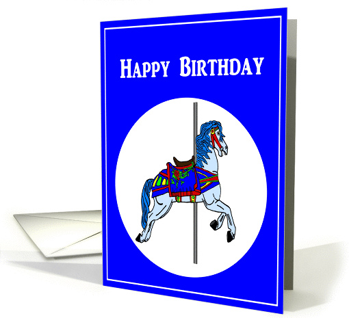 Happy Birthday Carousel Horse card (905514)