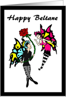 Happy Beltane Faeries with Rose card
