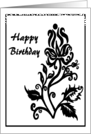 Happy Birthday Flower Design card
