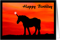 Happy Birthday Unicorn Silhouette card