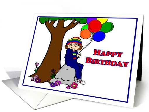 Happy Birthday Boy with Balloons card (909790)