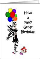 Happy Birthday Fairy with Balloons card