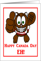 Happy Canada Day Thumbs Up Beaver card