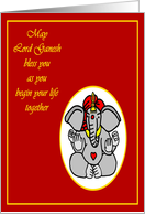 Hindu God Ganesh Wedding Congratulations card