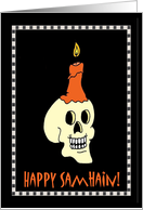 Happy Samhain Skull and Candle card