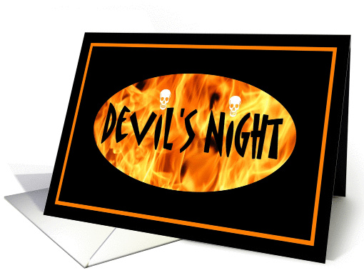 Devil's Night fire and Skulls card (966647)