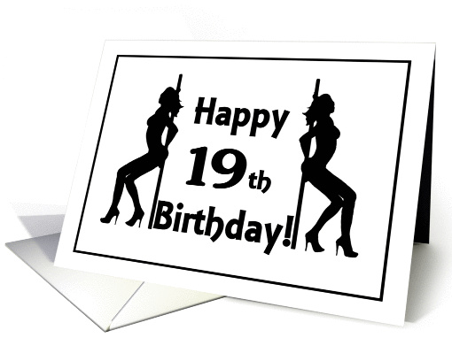 19th Happy Birthday Pole Dancers card (973563)