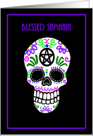 Blessed Samhain Voodoo Skull card
