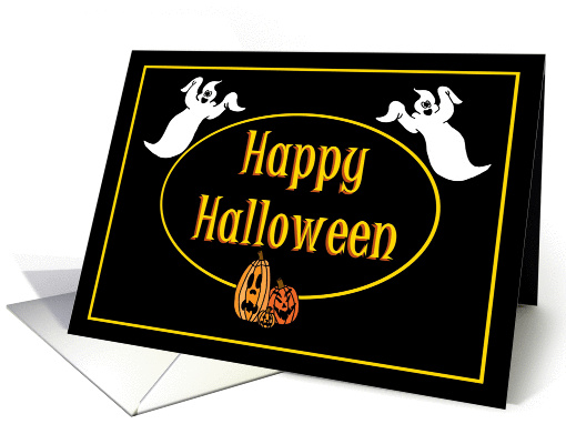 Halloween Halloween with Ghosts and Jack o' Lantern card (973629)